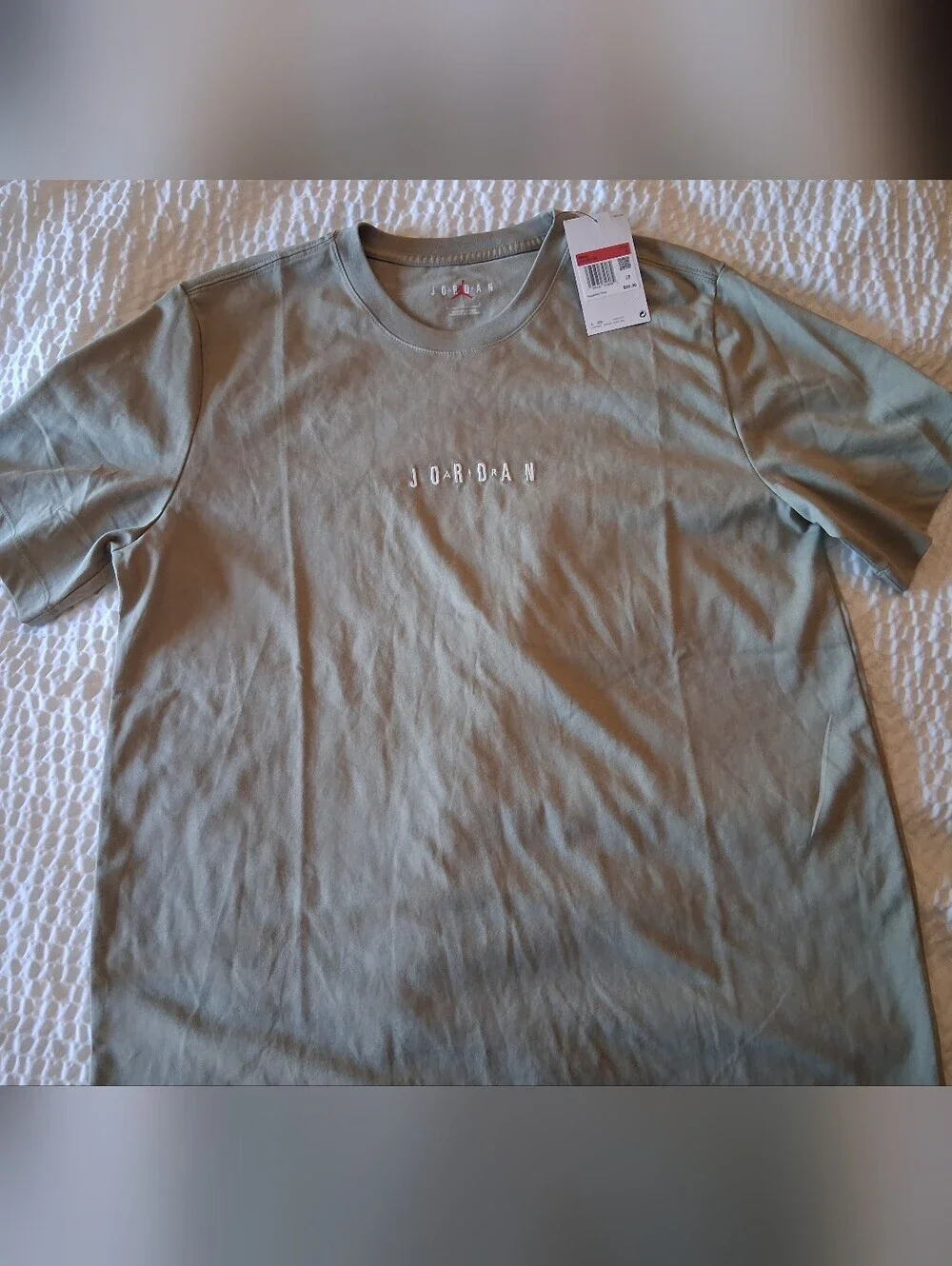 Jordan Tan Embroidered Logo Tee